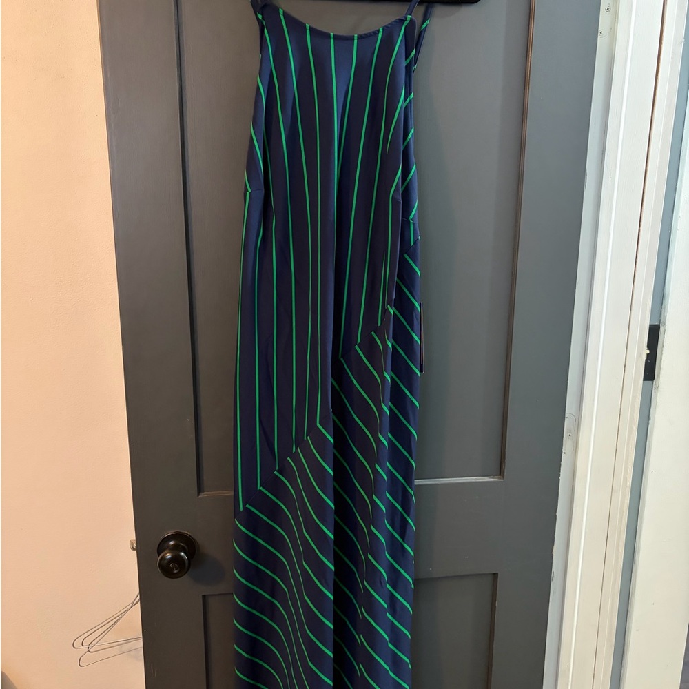 Rowing Blazers Navy and Green Asymmetrical Dress